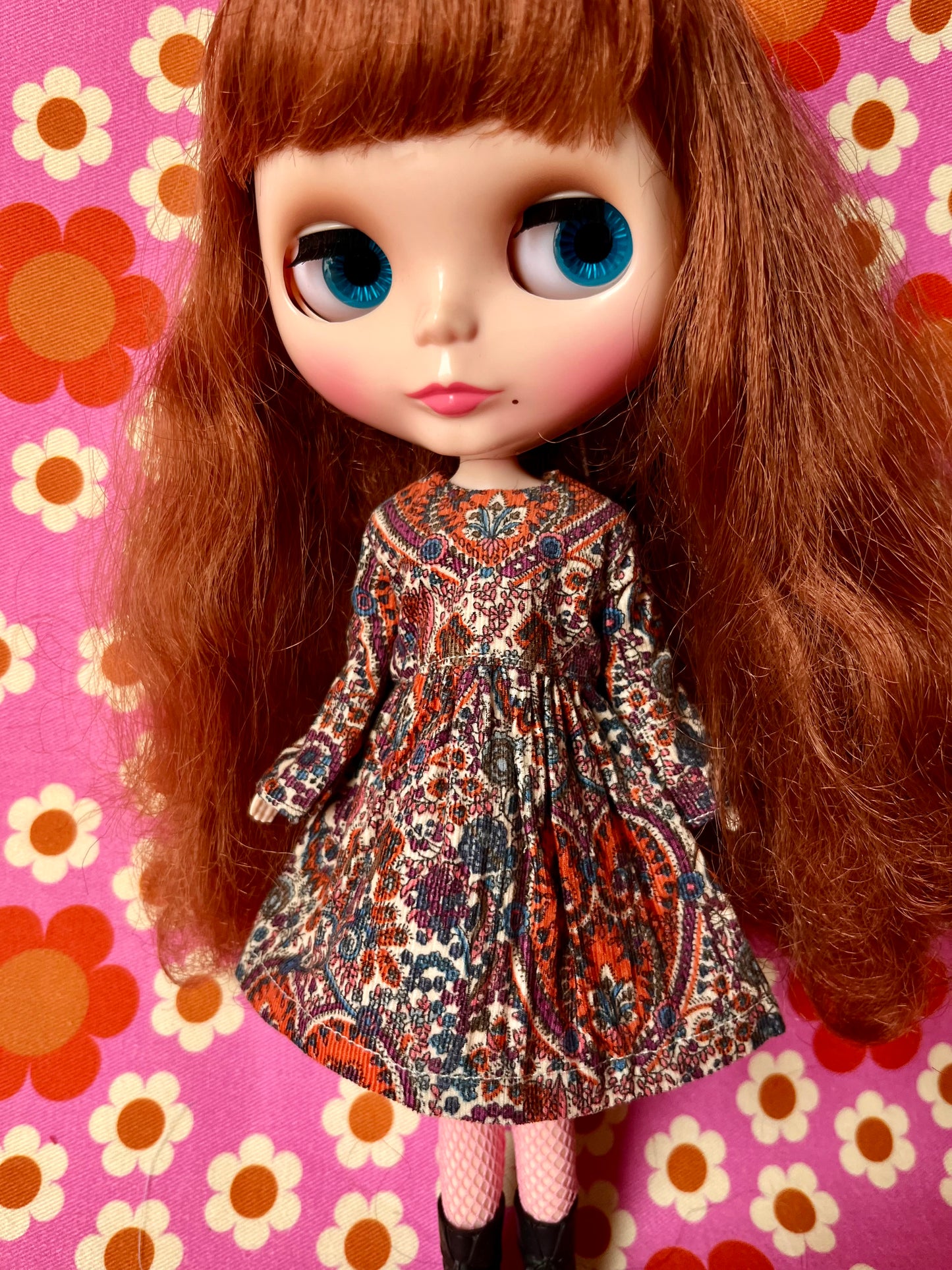 Liberty Corduroy Dress for Blythe Doll