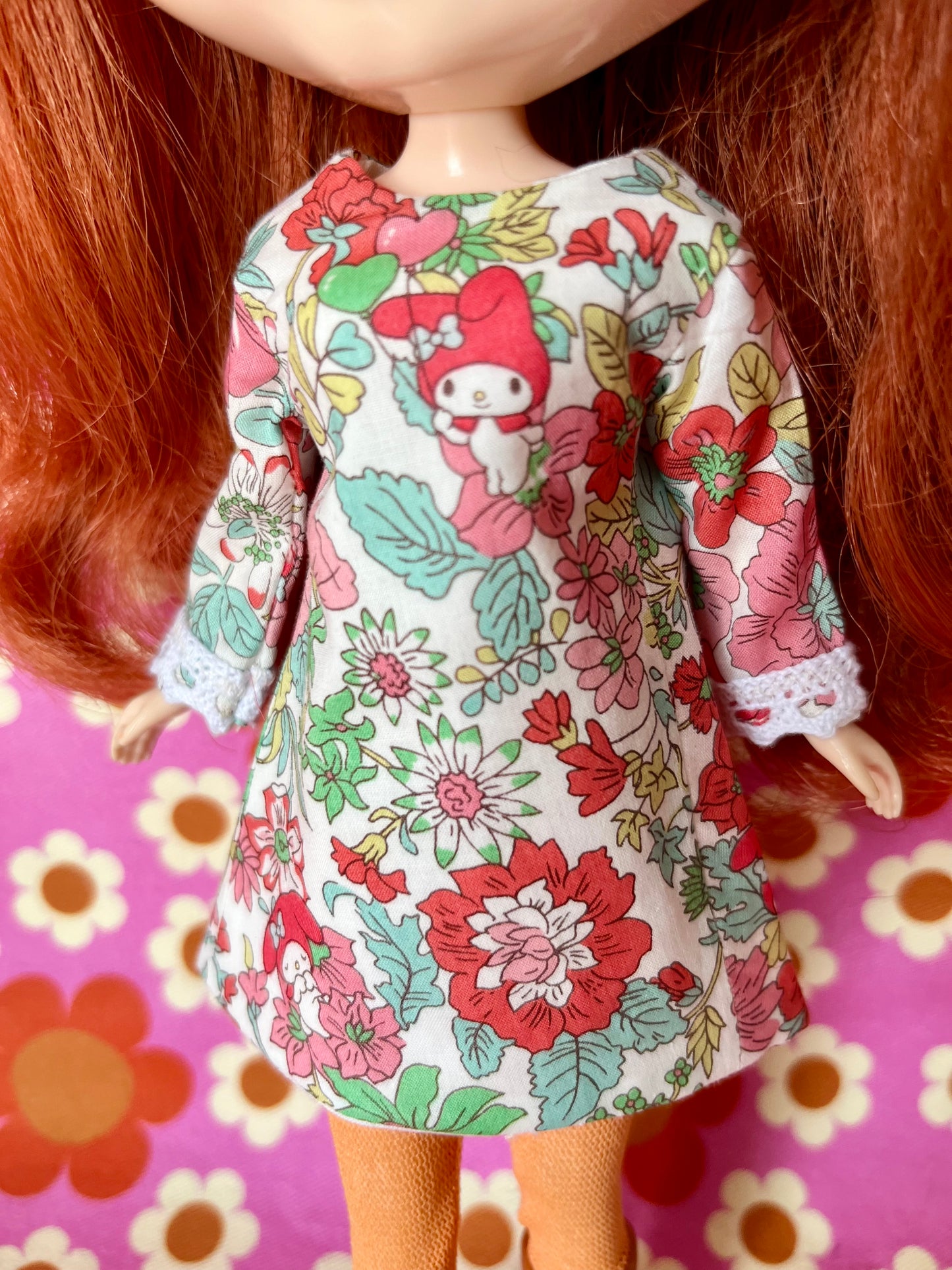 Red My Melody Sanrio Liberty Limited Edition Shift Dress for Blythe Doll