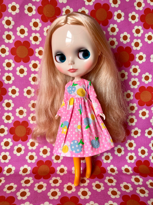 Pink Daisy Long Sleeve Dress for Blythe Doll