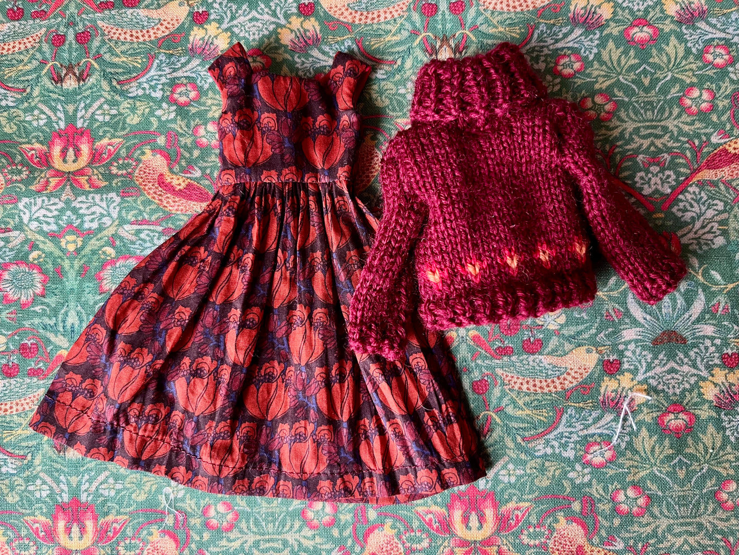 Liberty Dress & Daisy Sweater Set for Blythe Doll