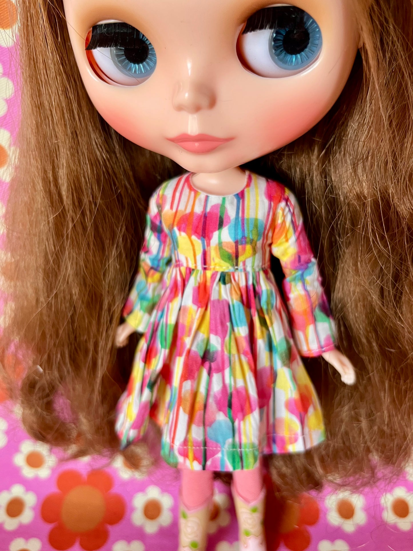 Liberty Long Sleeve Dress for Blythe Doll