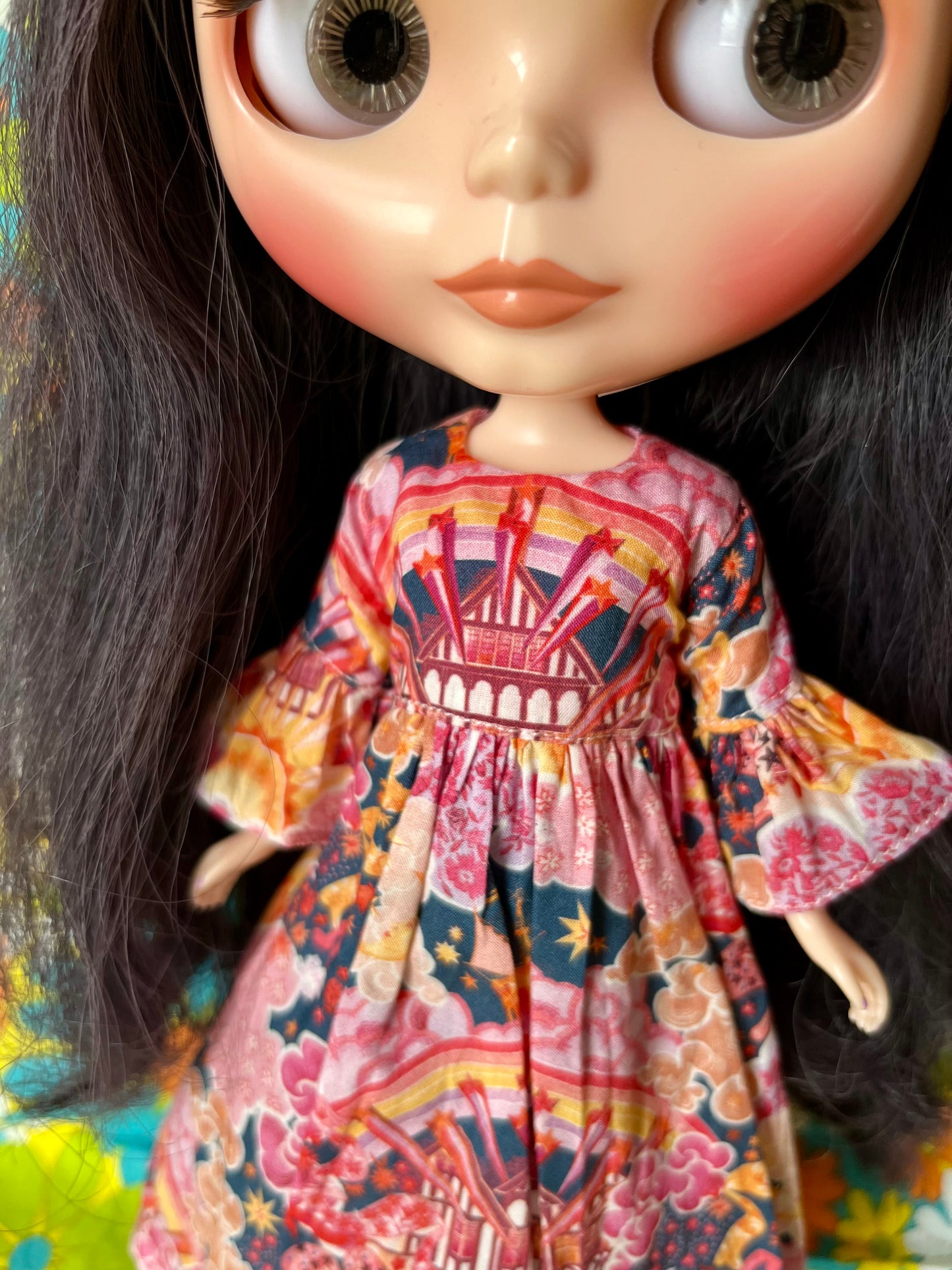 Liberty Magical Mysteey Tour Rainbow Psychedelic Dress