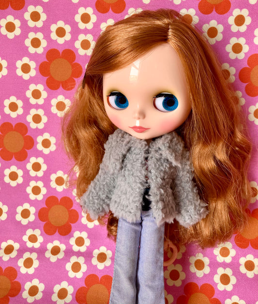 Knitted Furry Coat for Blythe Doll
