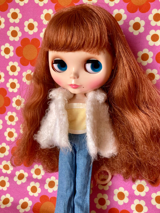 Knitted Furry Coat for Blythe Doll