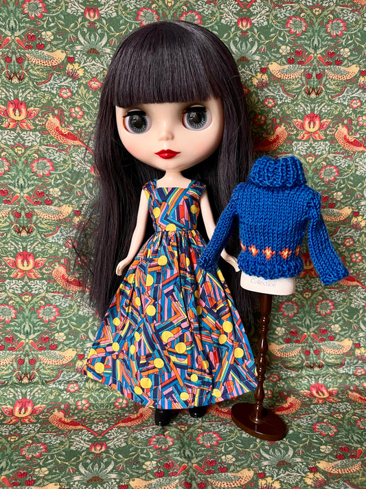 Liberty Dress & Daisy Sweater Set for Blythe Doll
