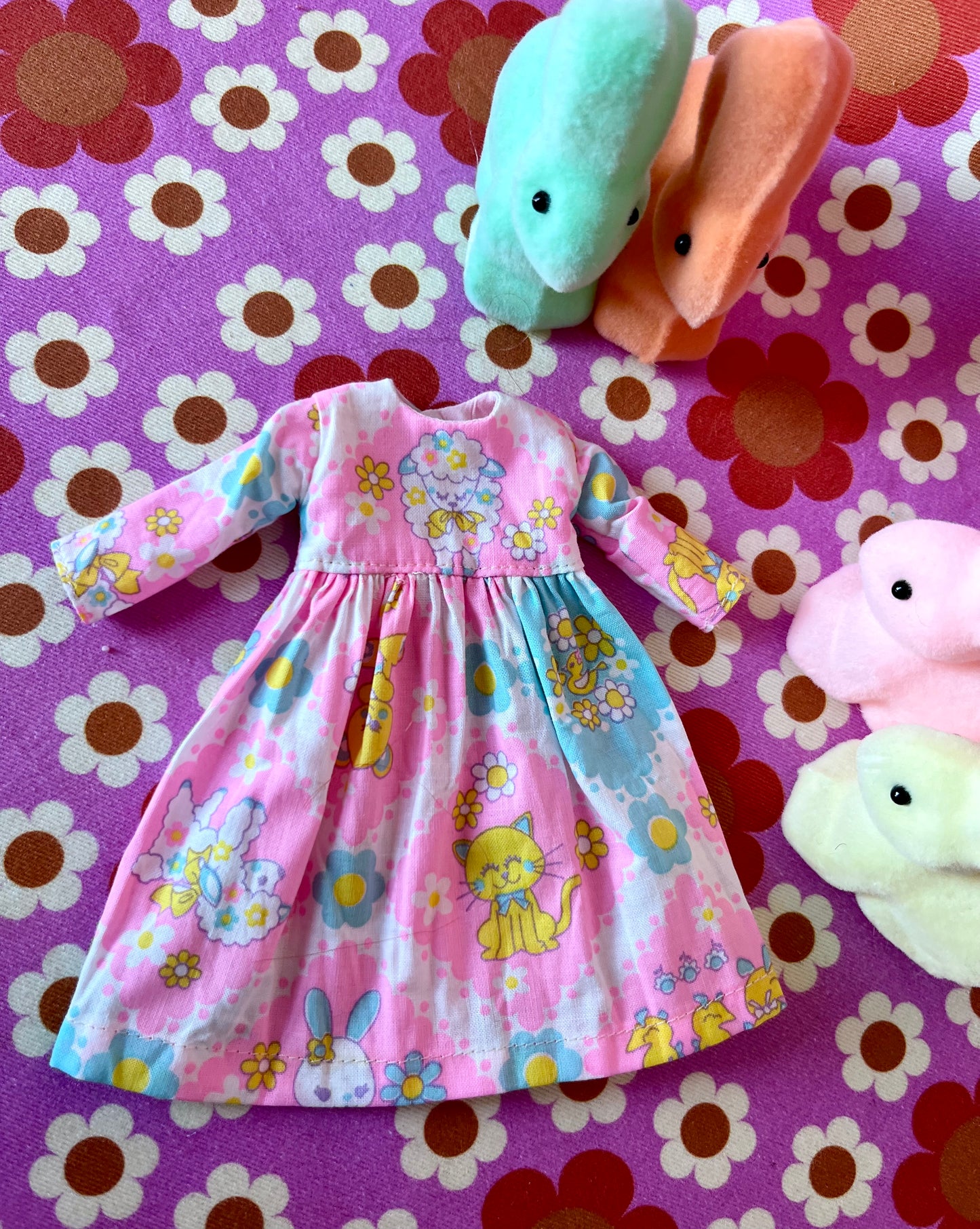 Pink Easter Lamb Family Dress for Blythe Doll.