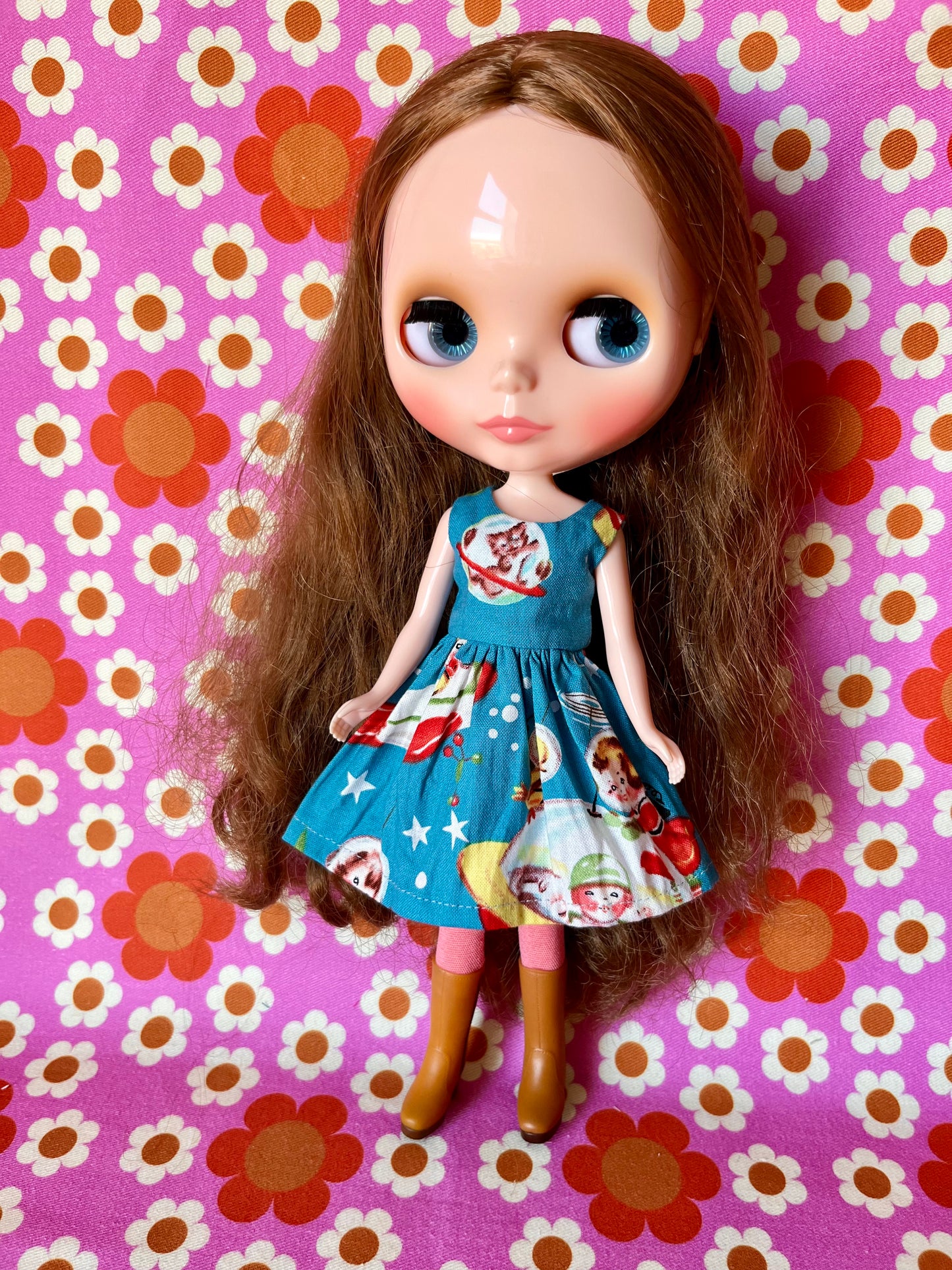 Space Cat Summer Simple Sleeveless Dress for Blythe