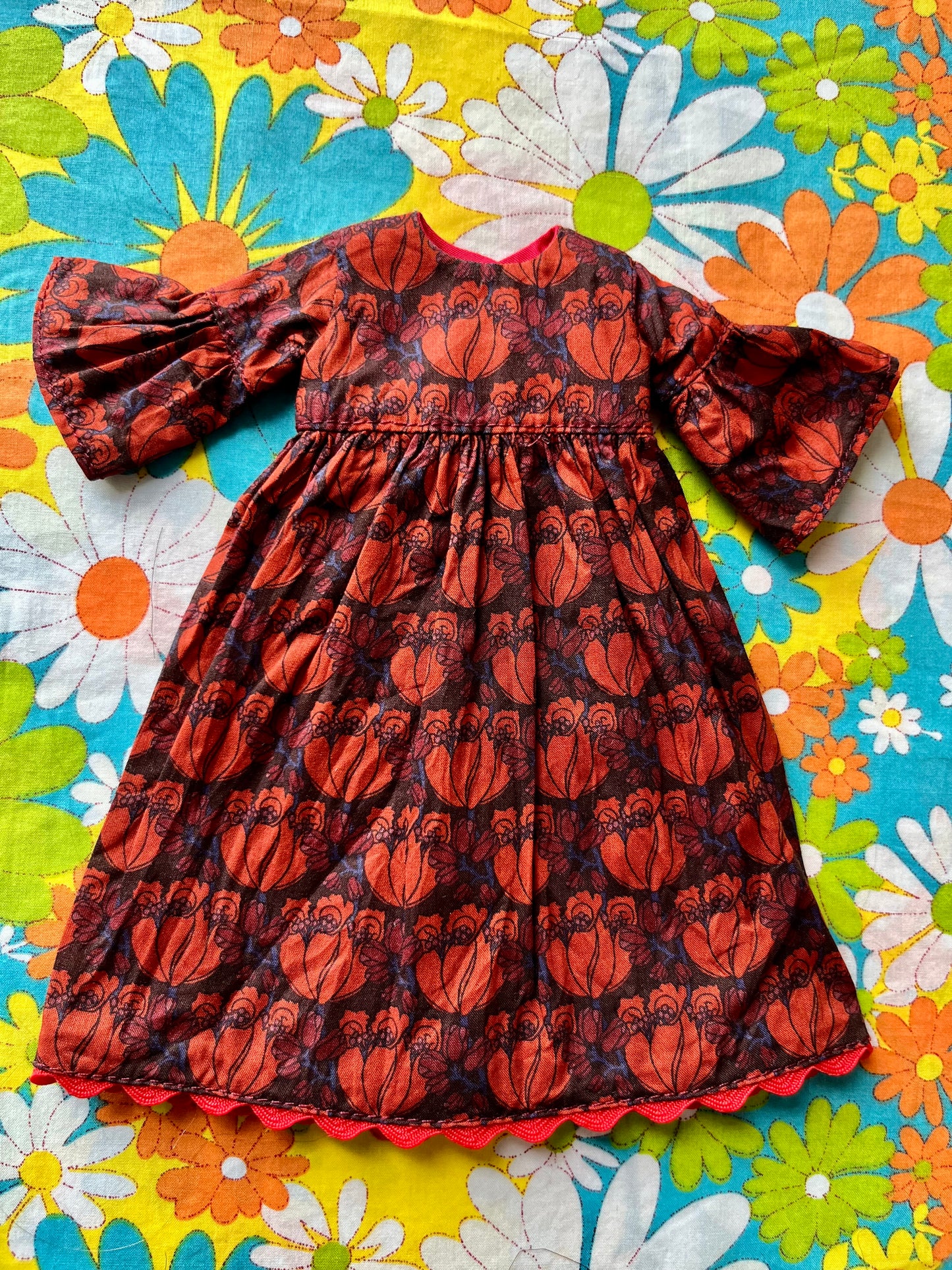 Liberty Red Tudour Tulip Psychedelic Dress