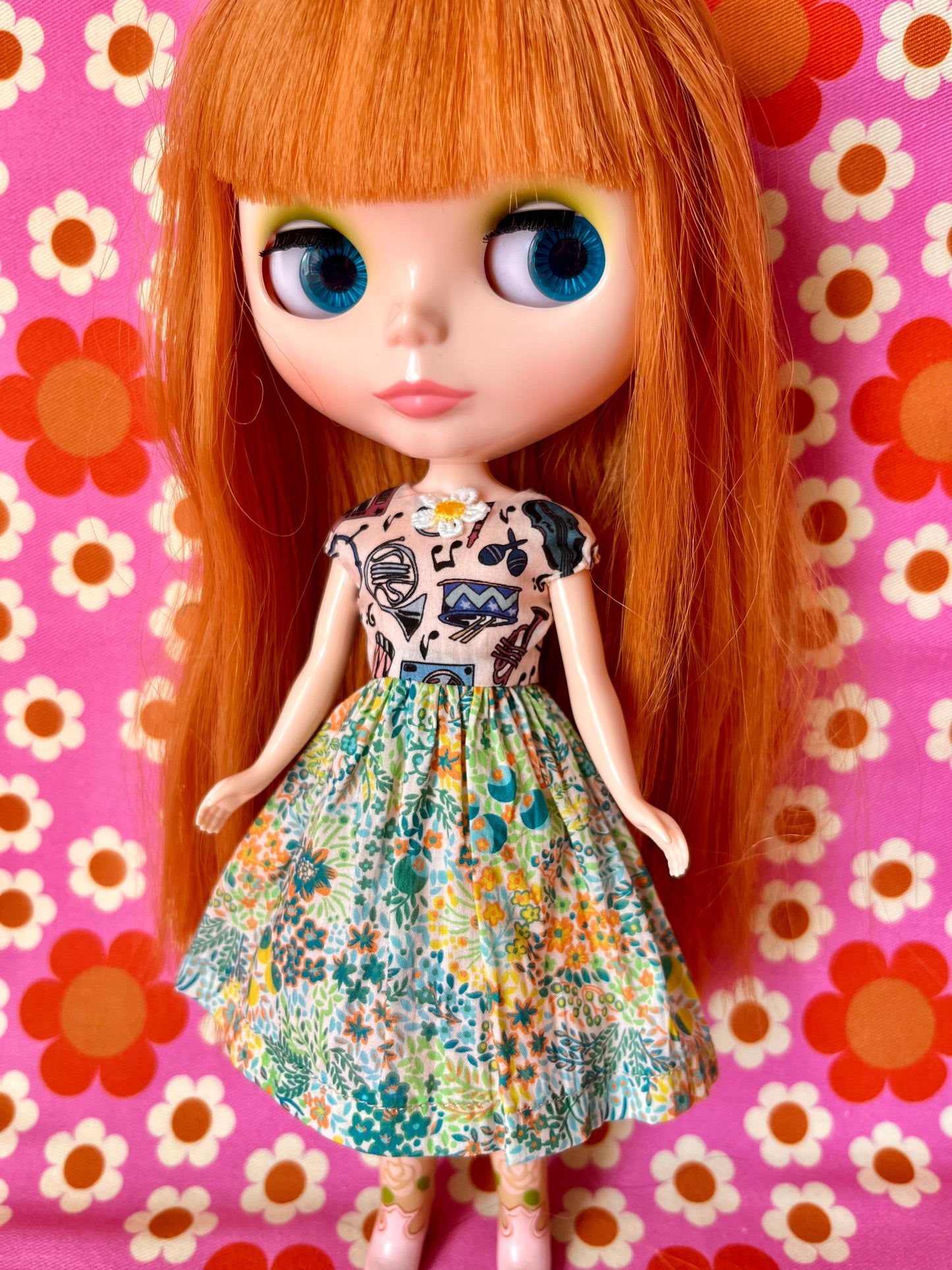 Liberty Cap Sleeve Dress for Blythe Doll