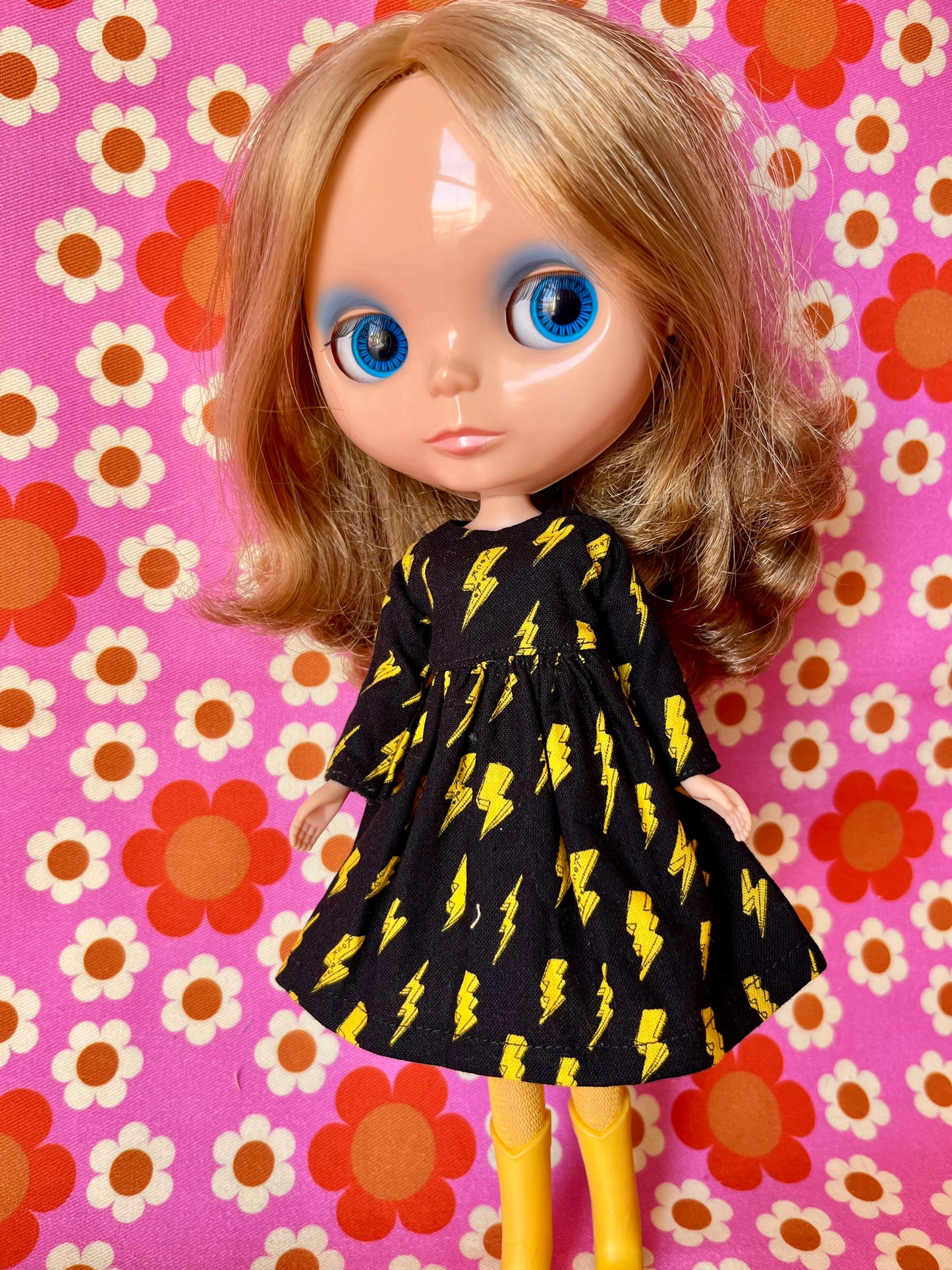 Rock & Roll Long Sleeve Dress for Blythe Doll