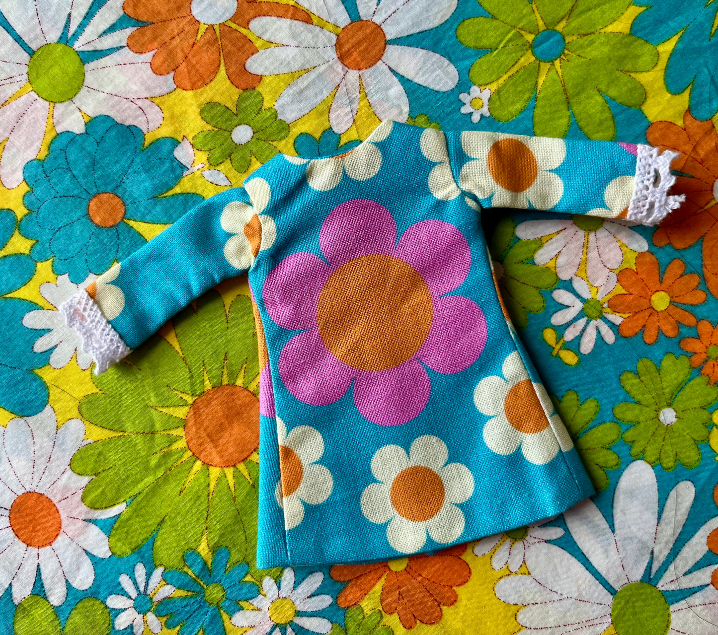 Alice Apple Mod Shift dress with sleeves OOAK