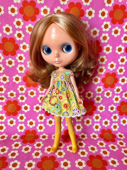Paperweight  Lime Green Baby Doll Dress for Blythe Doll