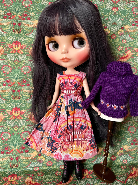 Liberty Dress & Daisy Sweater Set for Blythe Doll