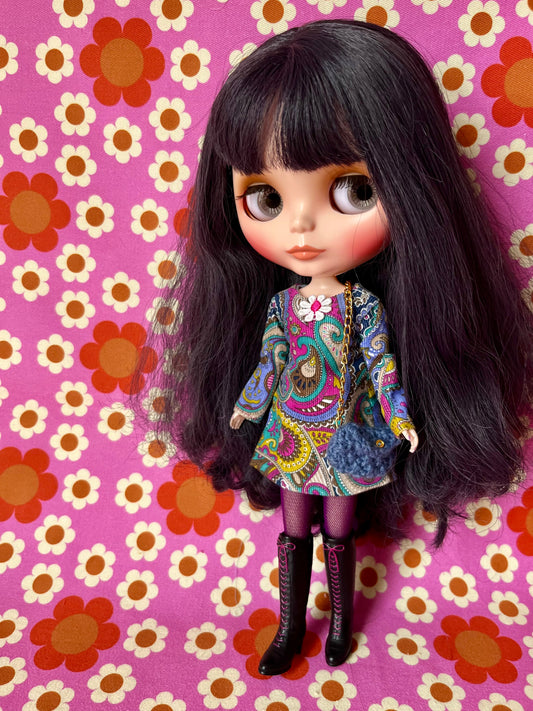 Liberty Corduroy Shift dress with sleeves & Bag which opens