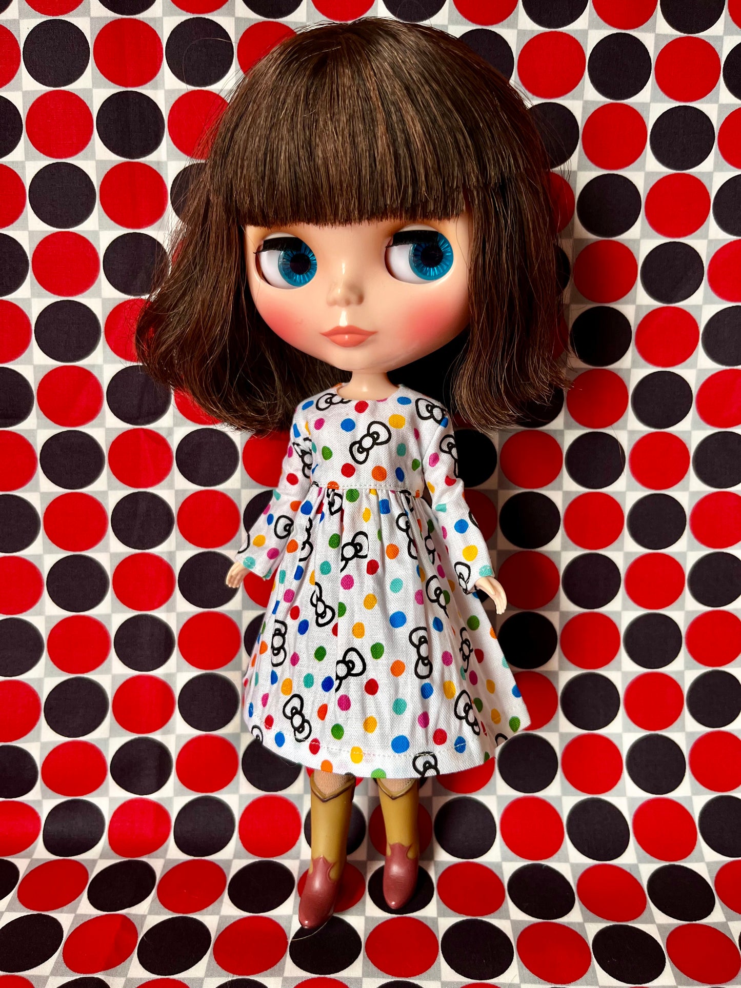 Sale Japanese Hello Kitty Bow Print Dress