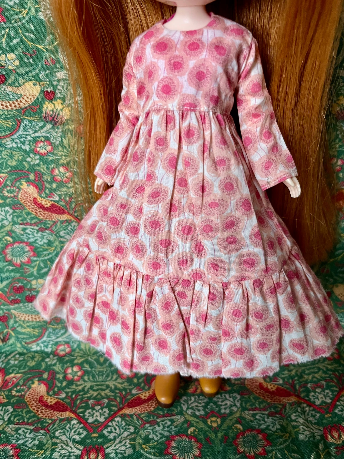Liberty Long Tirered Hem Dress for Blythe Doll