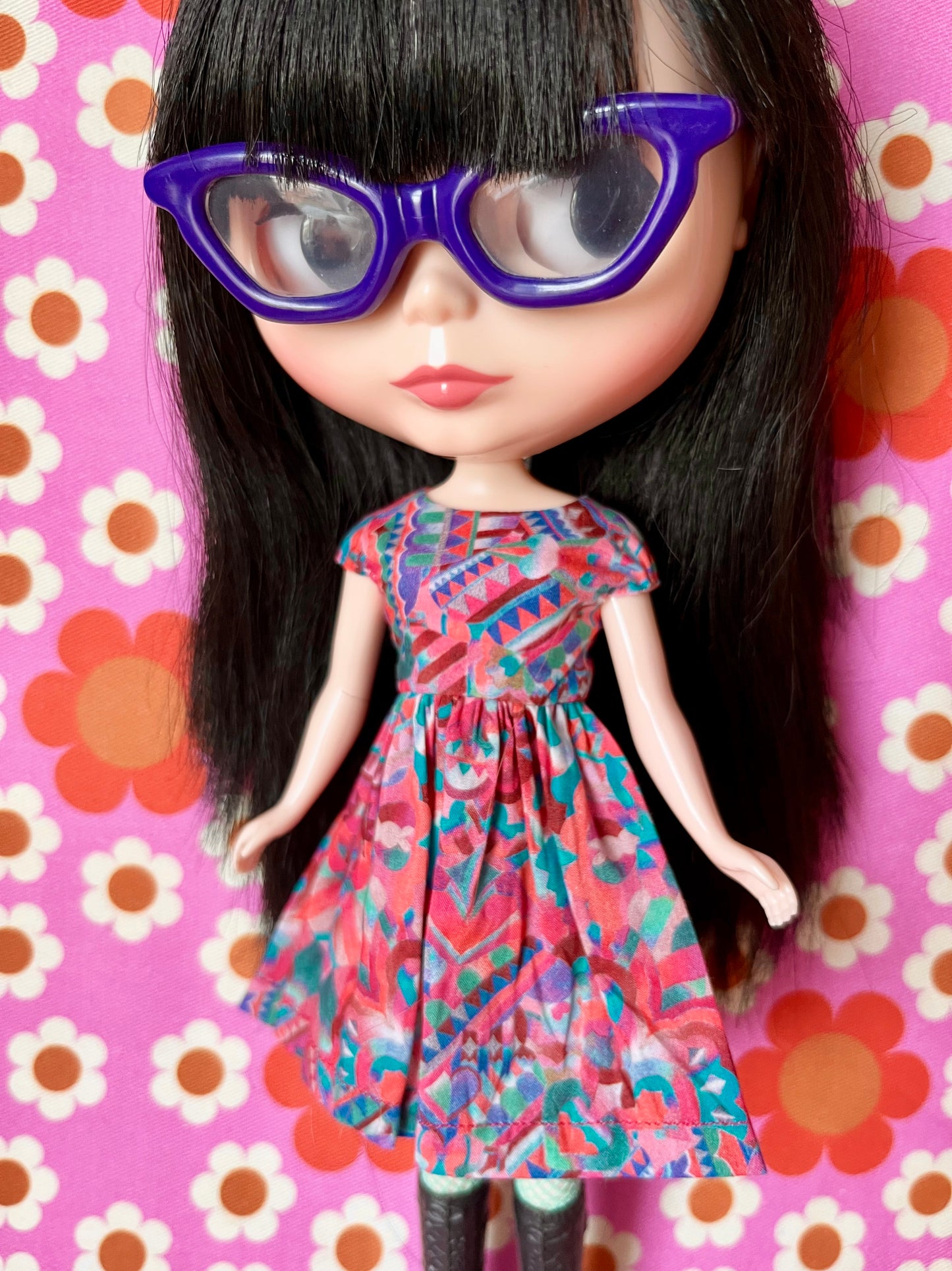 Liberty Cap Sleeve Dress for Blythe Doll