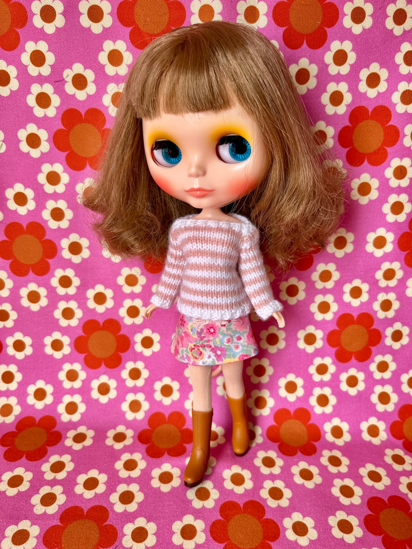 Breton Sweater & Skirt for Blythe Doll