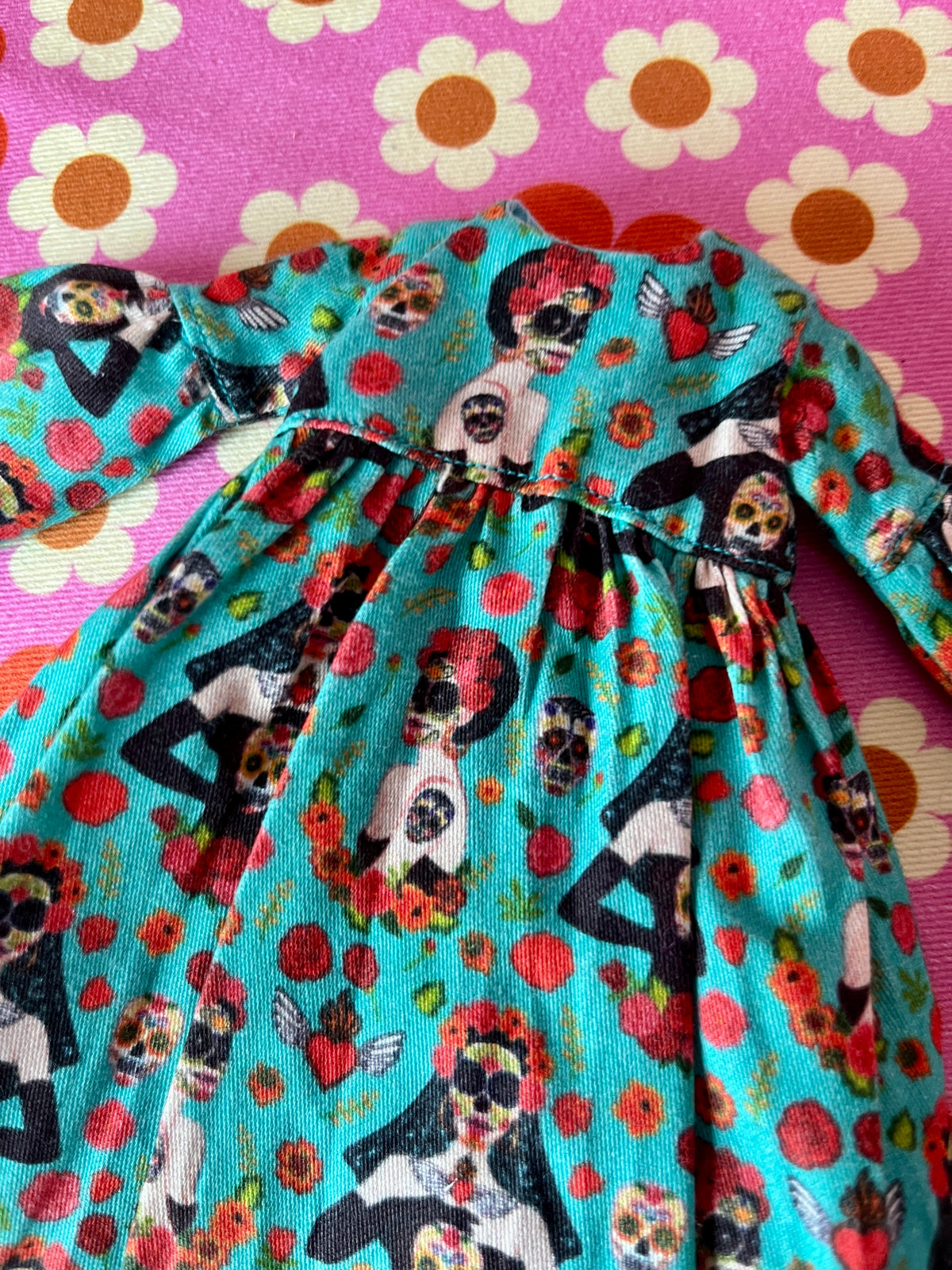 Halloween Day of the Dead Long Dress for Blythe Doll