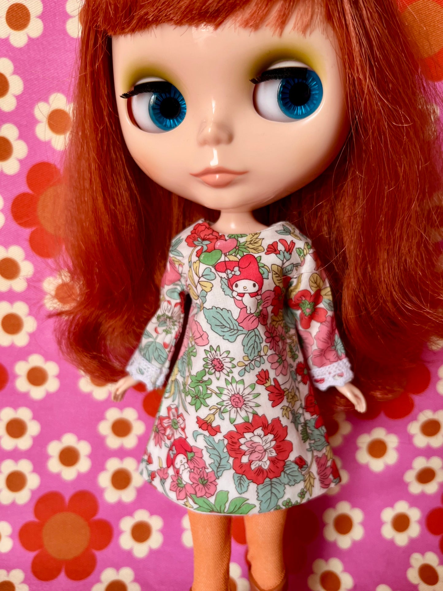 Red My Melody Sanrio Liberty Limited Edition Shift Dress for Blythe Doll