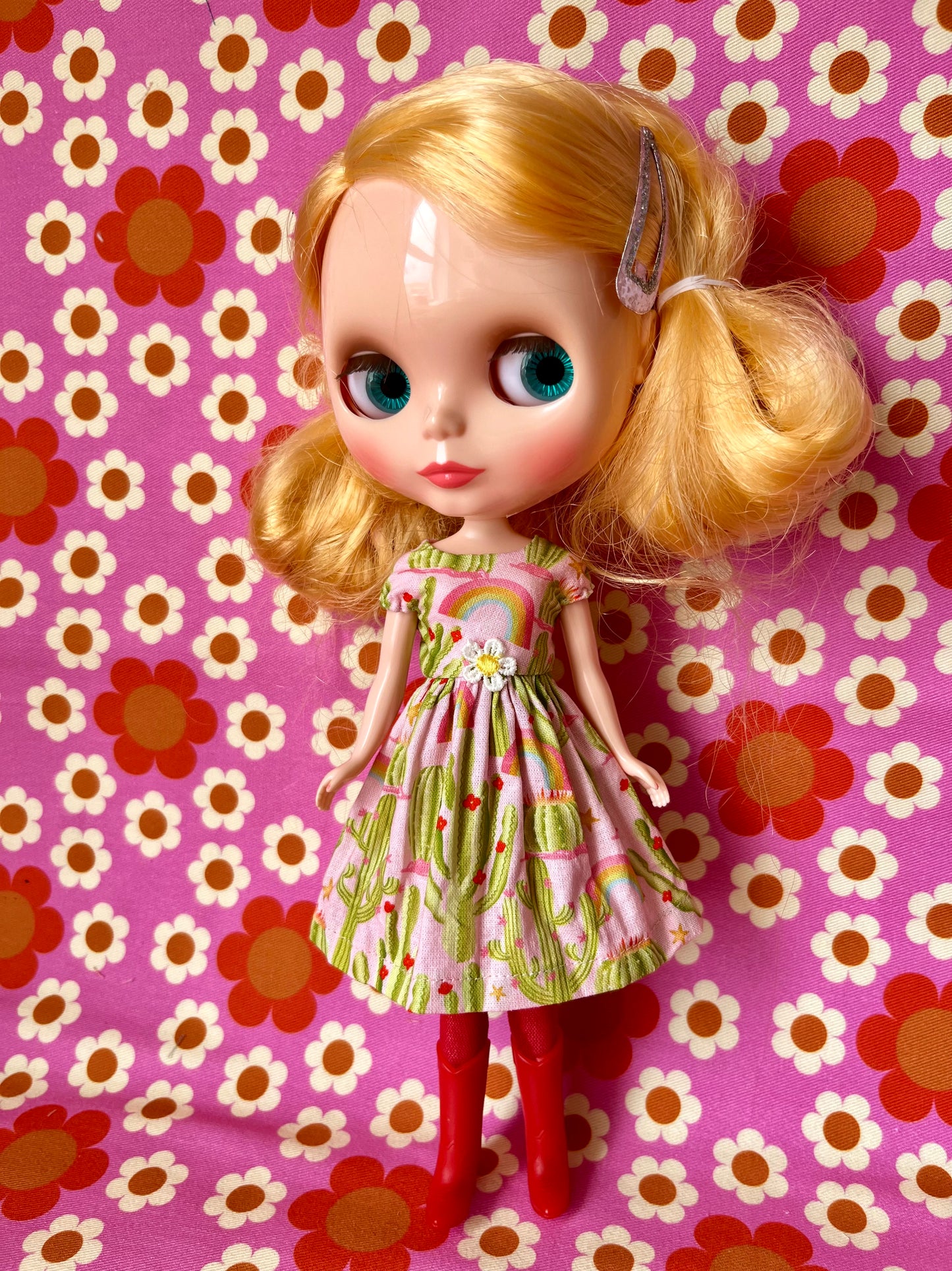 Cactus Landscape Summer Cap Sleeve Dress for Blythe Doll