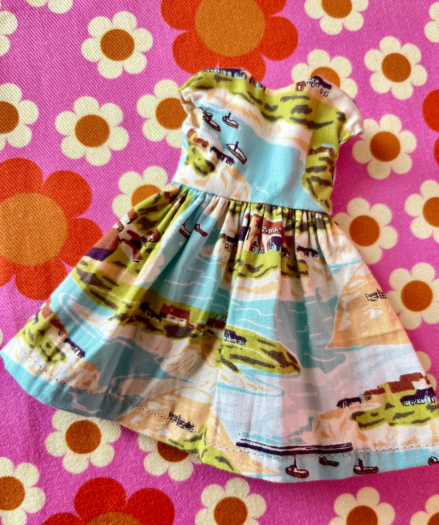 St Ives Summer Cap Sleeve Dress for Blythe Doll