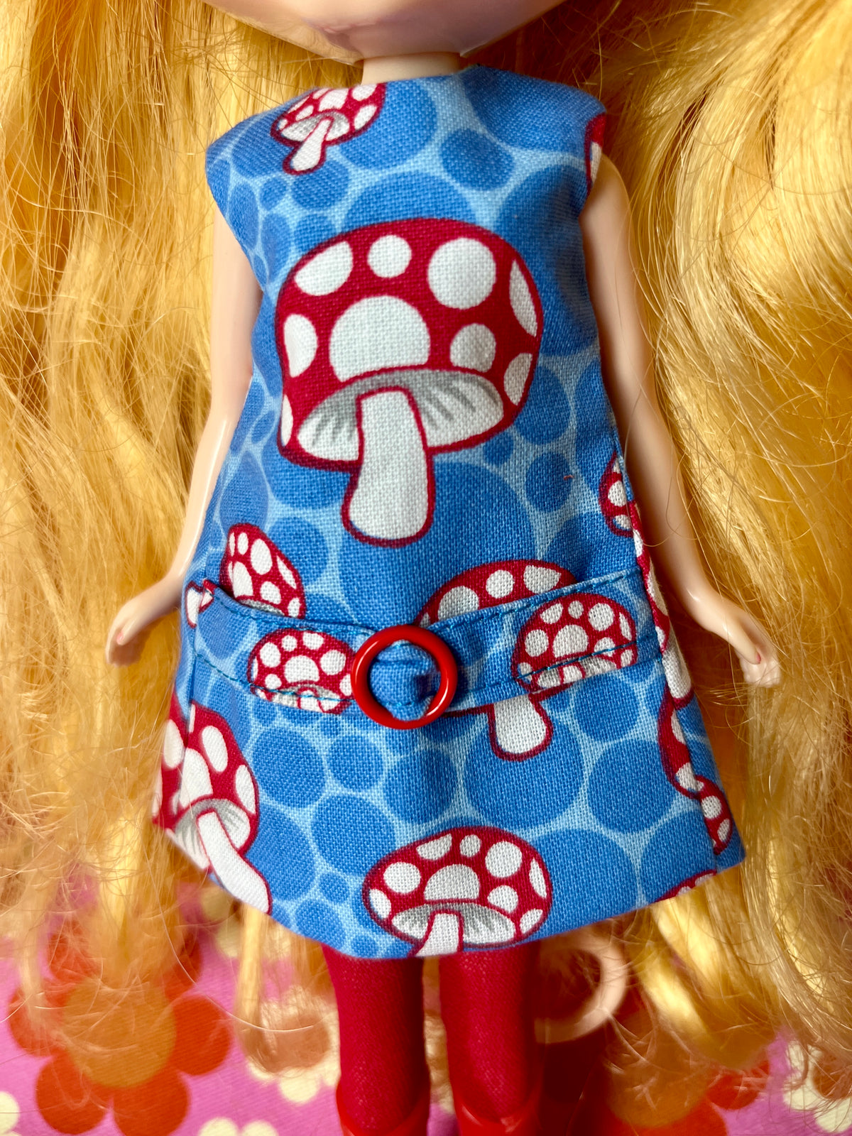 Blue Mushroom Mod Cilla Shift dress