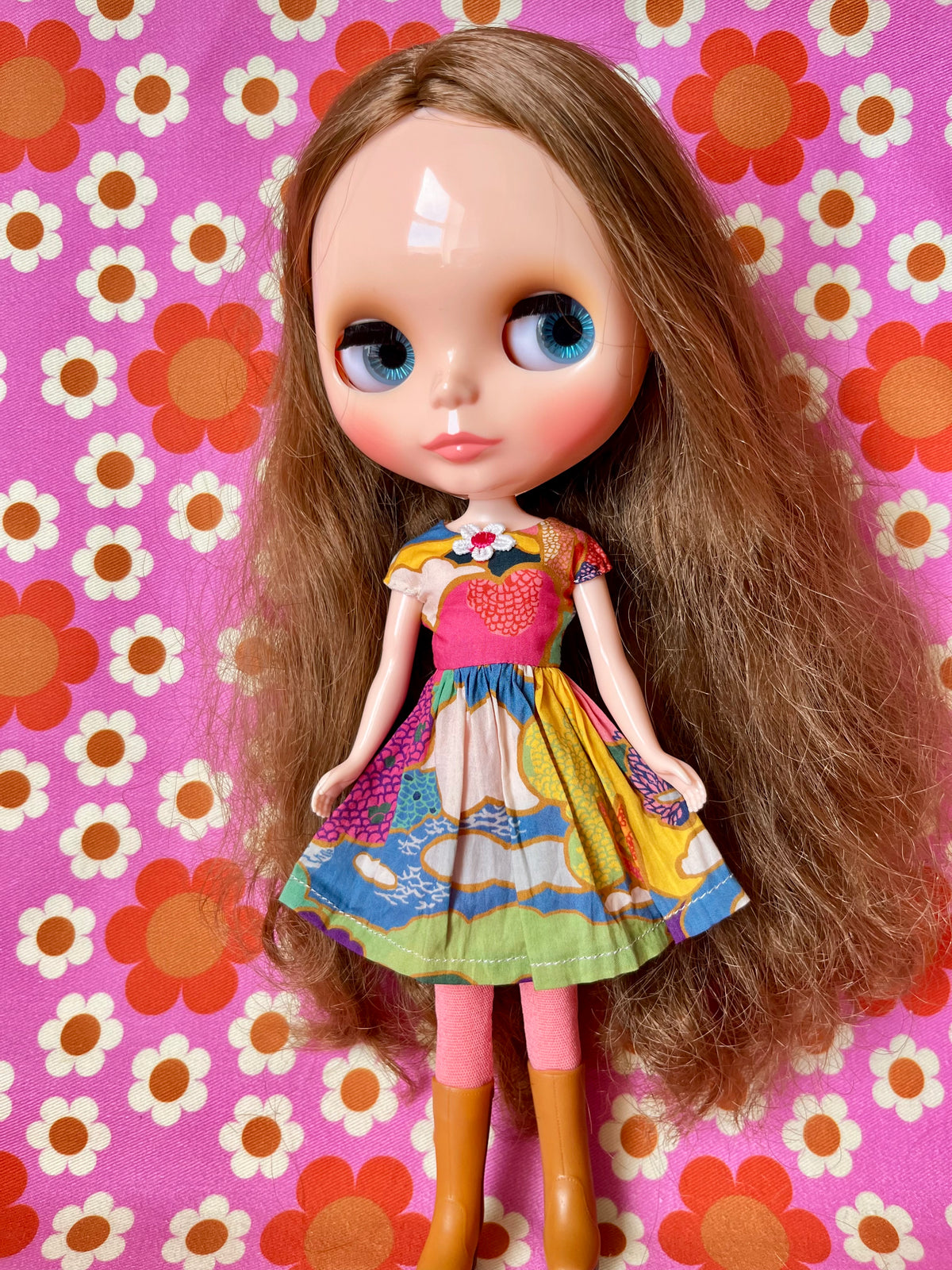 Liberty Landscape Summer Cap Sleeve Dress for Blythe Doll