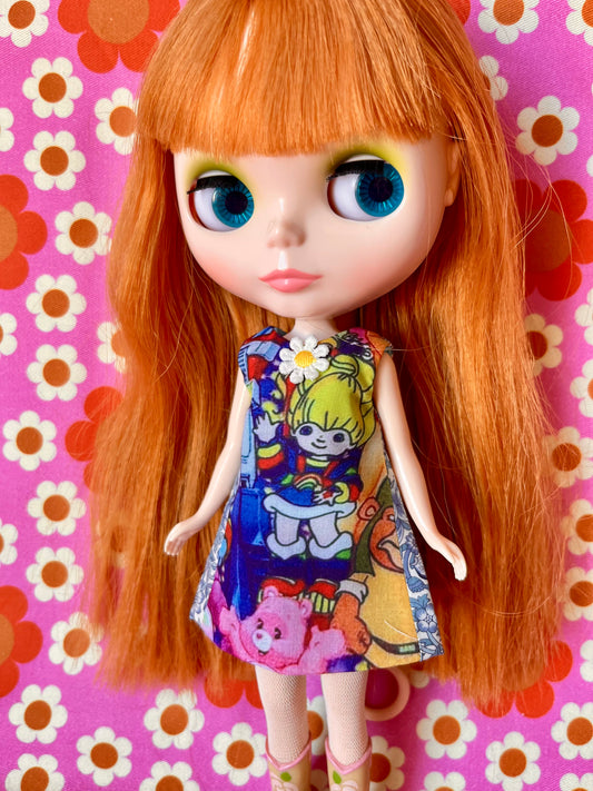 Rainbow Bright Print Mod Cilla Shift dress