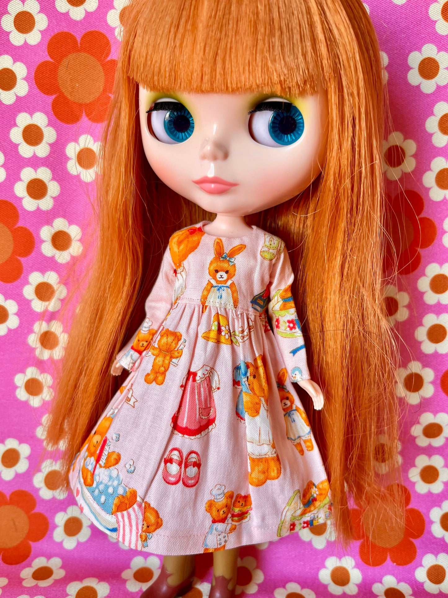 Pink Teddy Dress for Blythe Doll