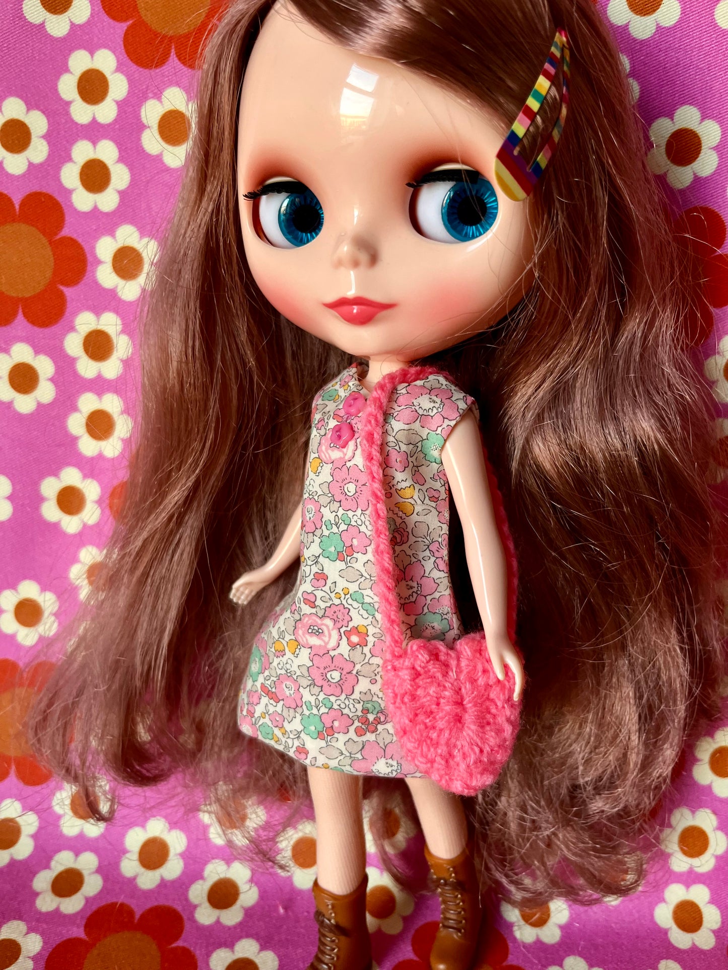 Valentine Pink Liberty Betsy Ann Sleeveless Shift dress & Bag