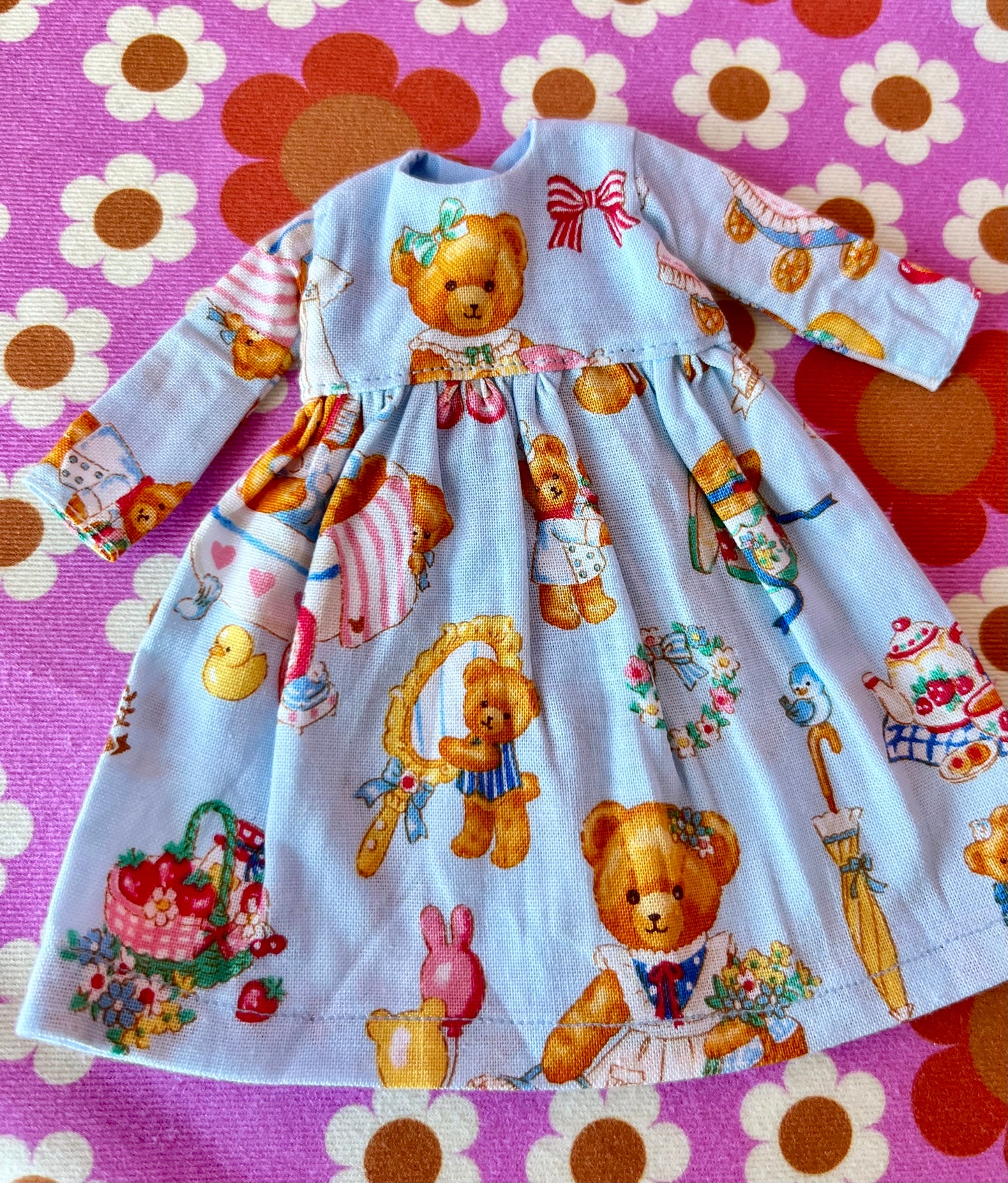 Blue Teddy Dress for Blythe Doll