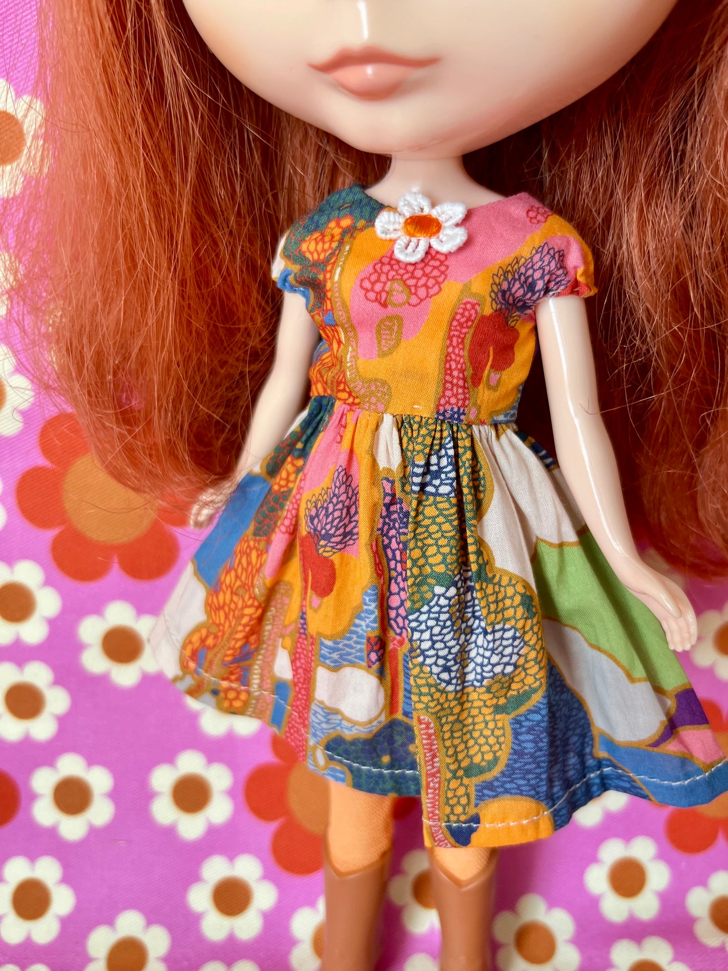 Liberty Landscape Summer Cap Sleeve Dress for Blythe Doll