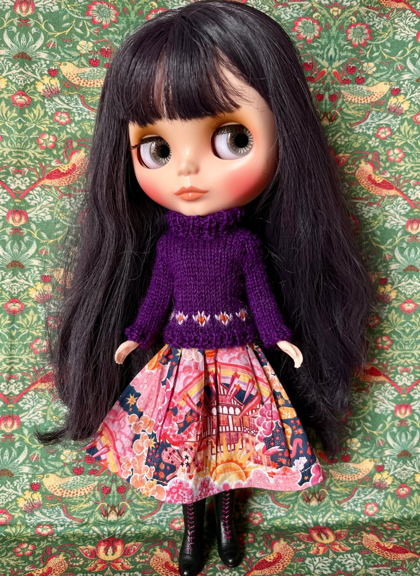 Liberty Dress & Daisy Sweater Set for Blythe Doll