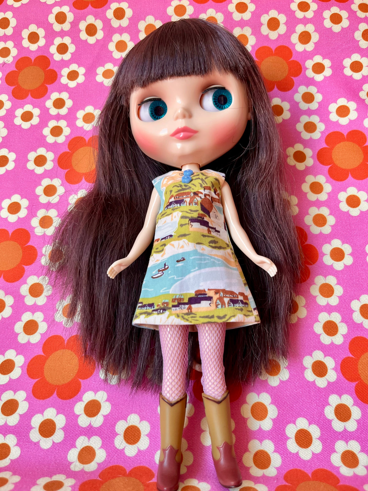 Seaside Coastal Print Mod Cilla Shift dress