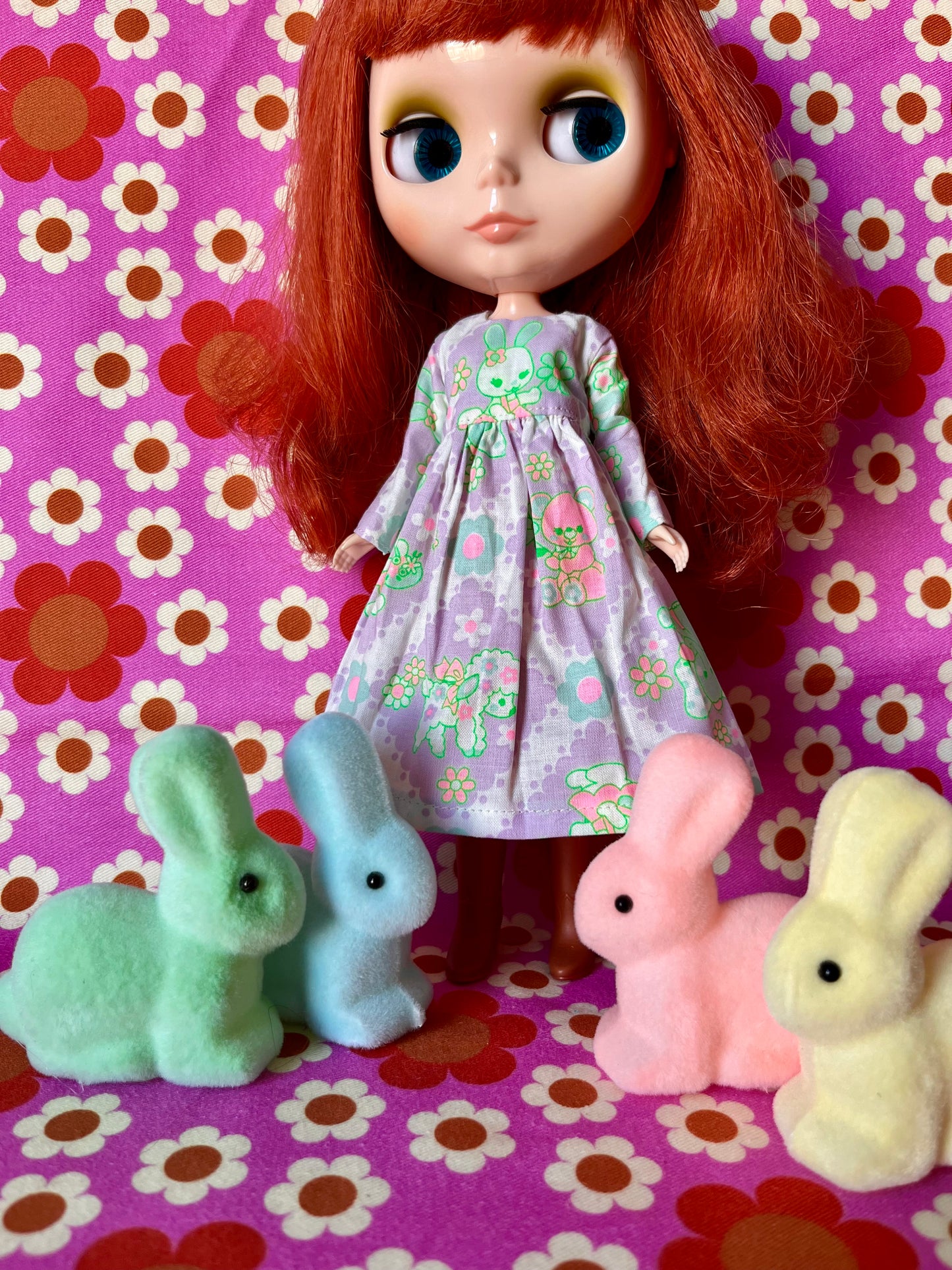 Lilac Easter Bunny Family Dress for Blythe Doll