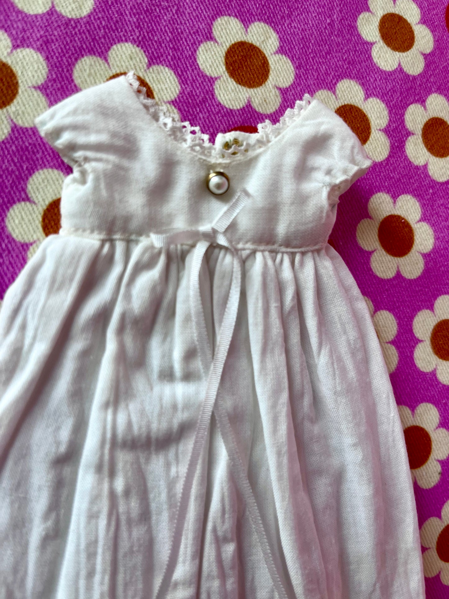 Jane Austen Long White Dress with Silk Bow