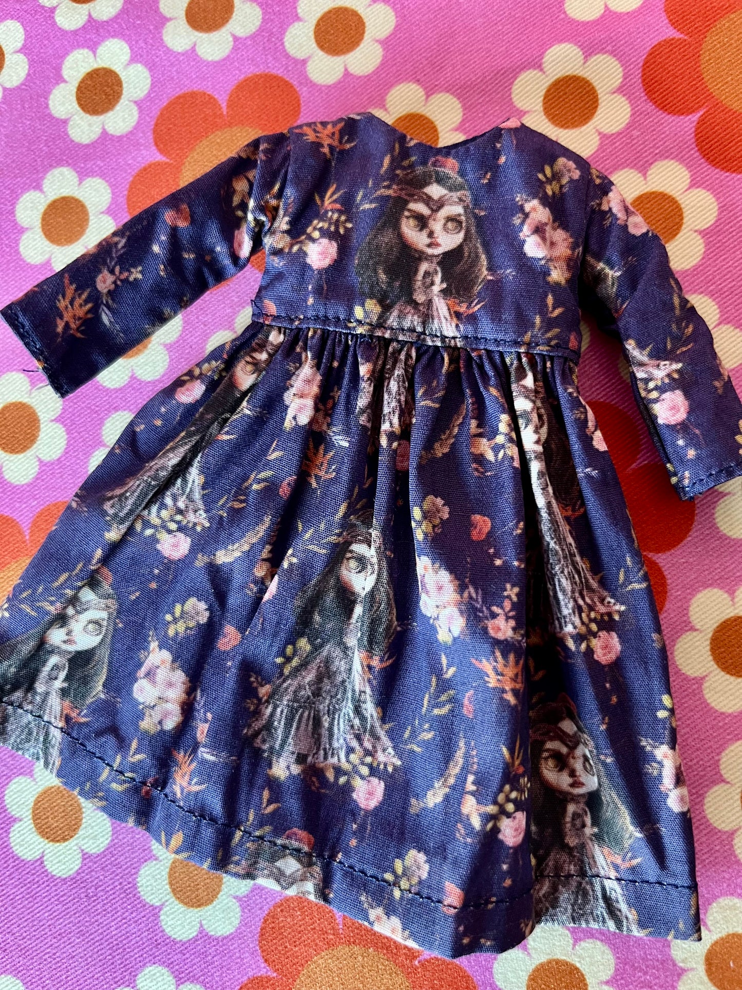 Splattergirl Purple Fabric Long Sleeve Dress for Blythe Doll