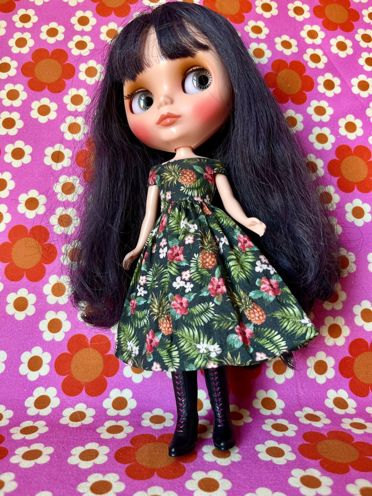 Pineapple Off shoulder Brigitte Dress for Blythe Doll