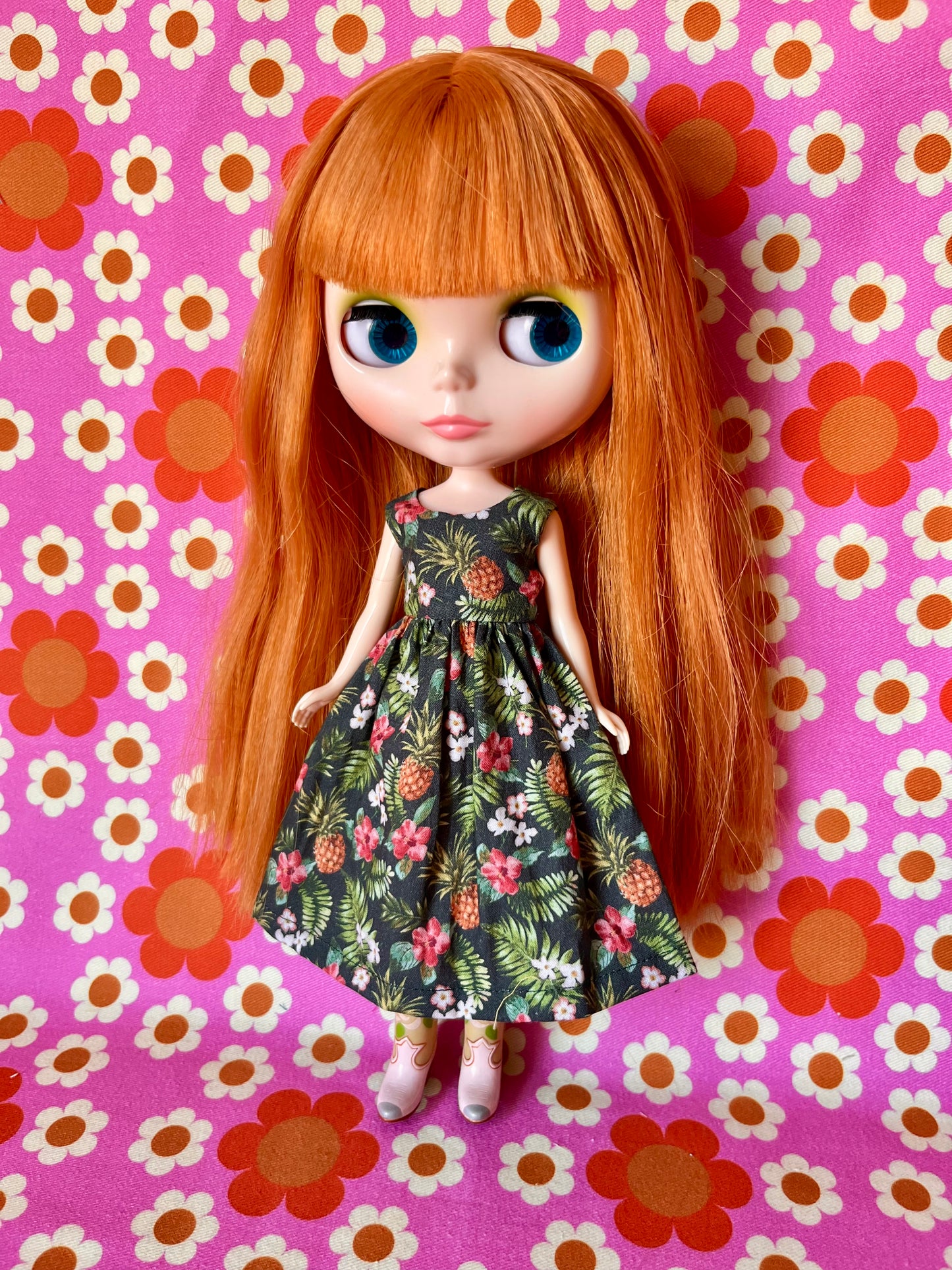 Pineapple Summer Simple Sleeveless Dress for Blythe