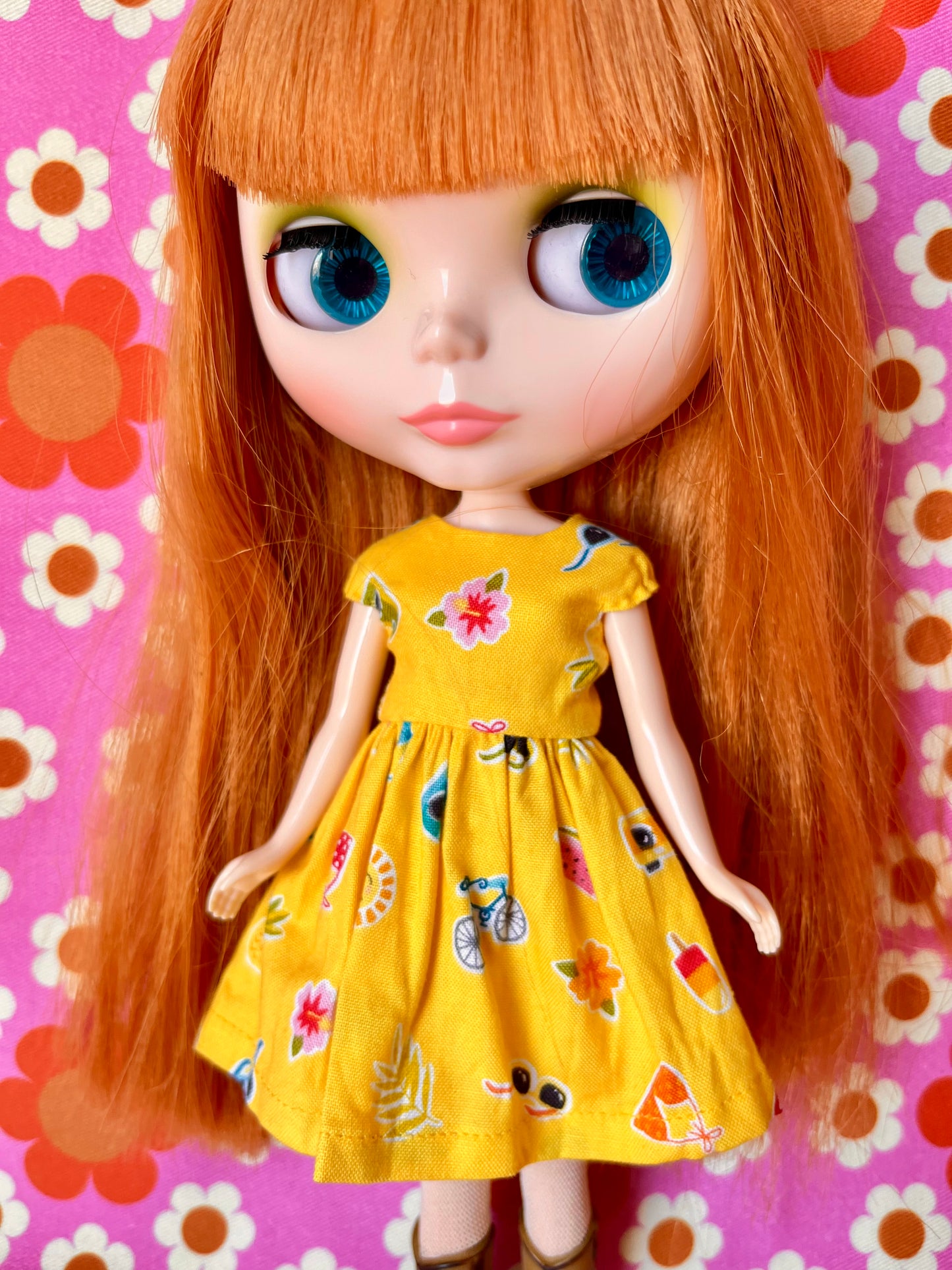 Summer Cap Sleeve Dress for Blythe Doll