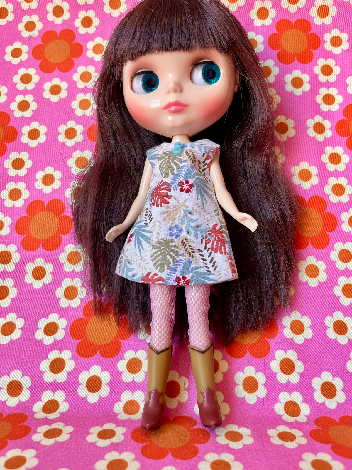 Palm Leaf Print Mod Cilla Shift dress