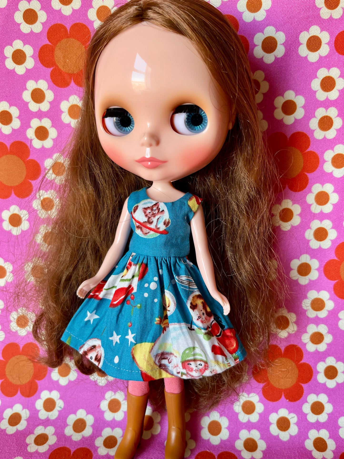 Space Cat Summer Simple Sleeveless Dress for Blythe