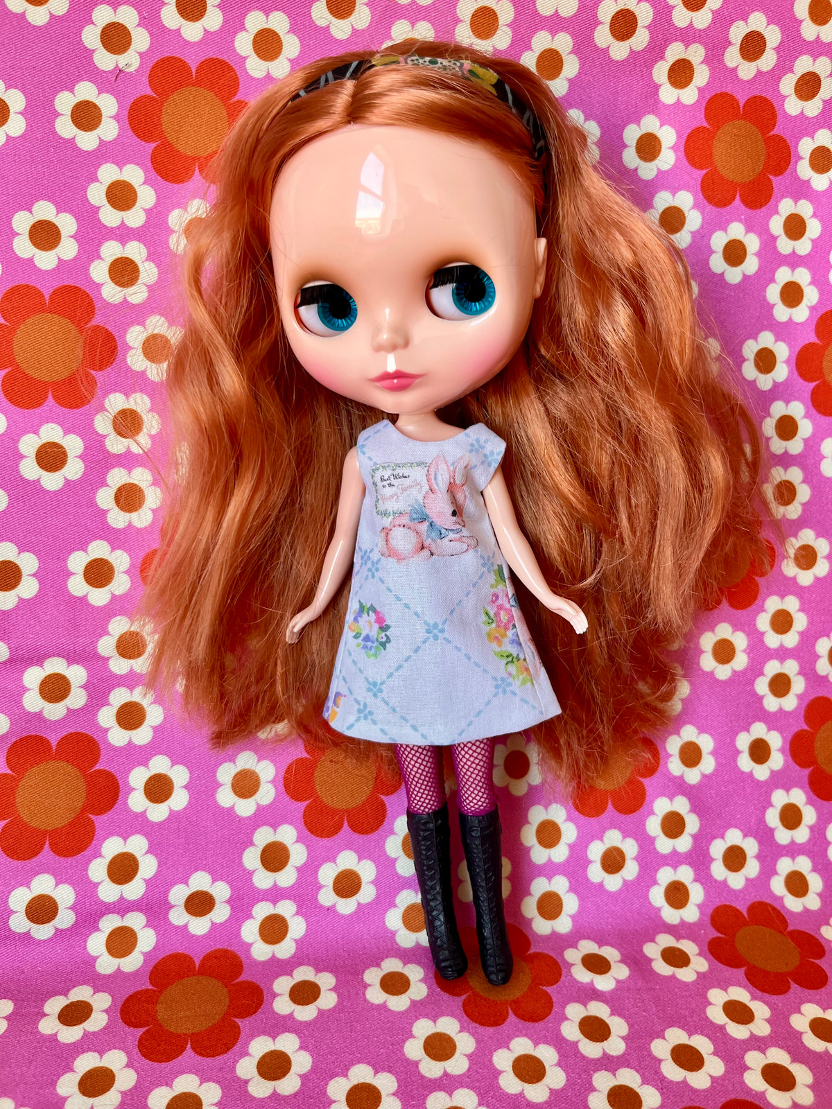 Cute Bunny Print Mod Cilla Shift dress