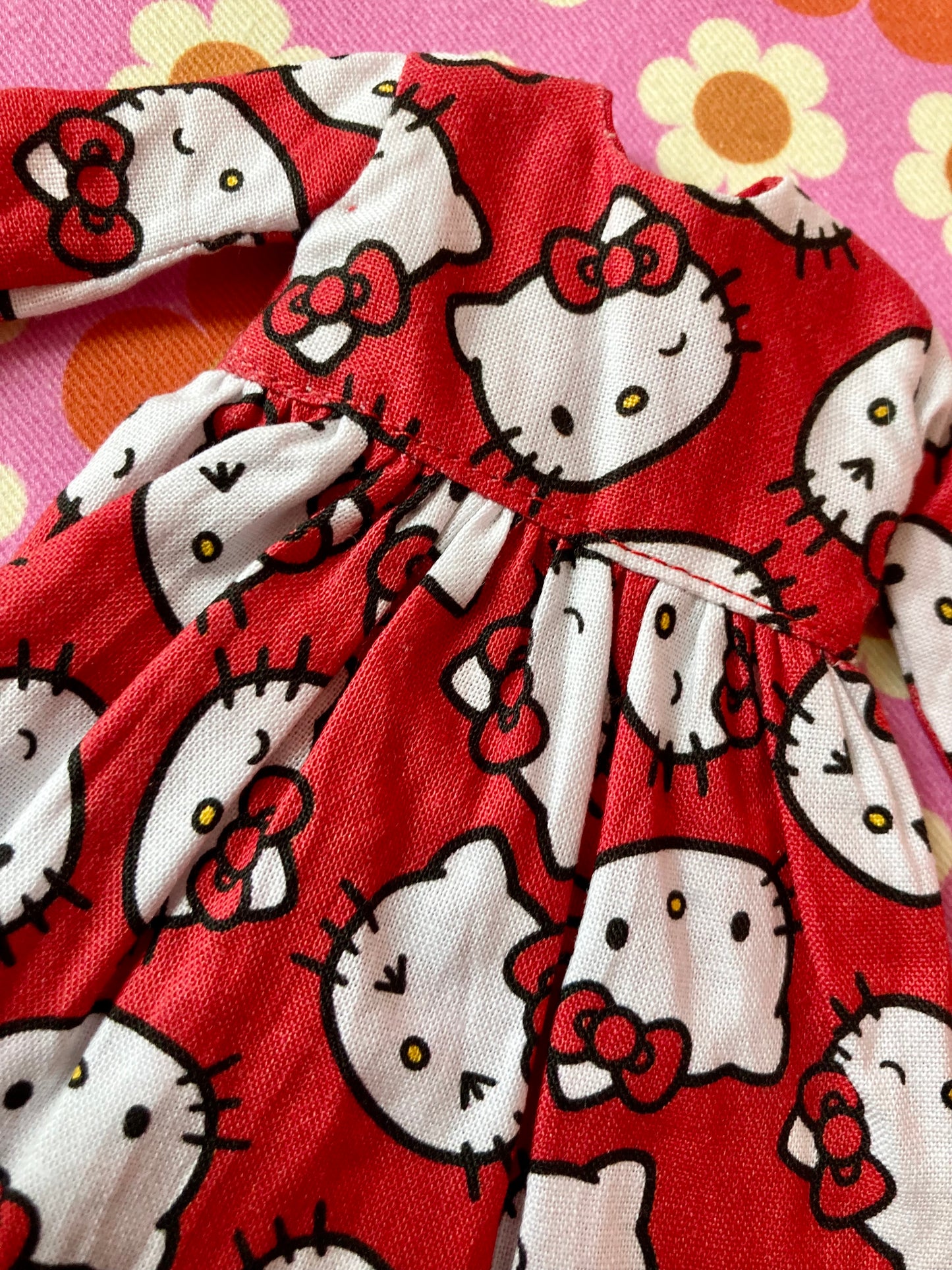 Cute Sanrio Hello Kitty Japanese Print Dress for Blythe Doll