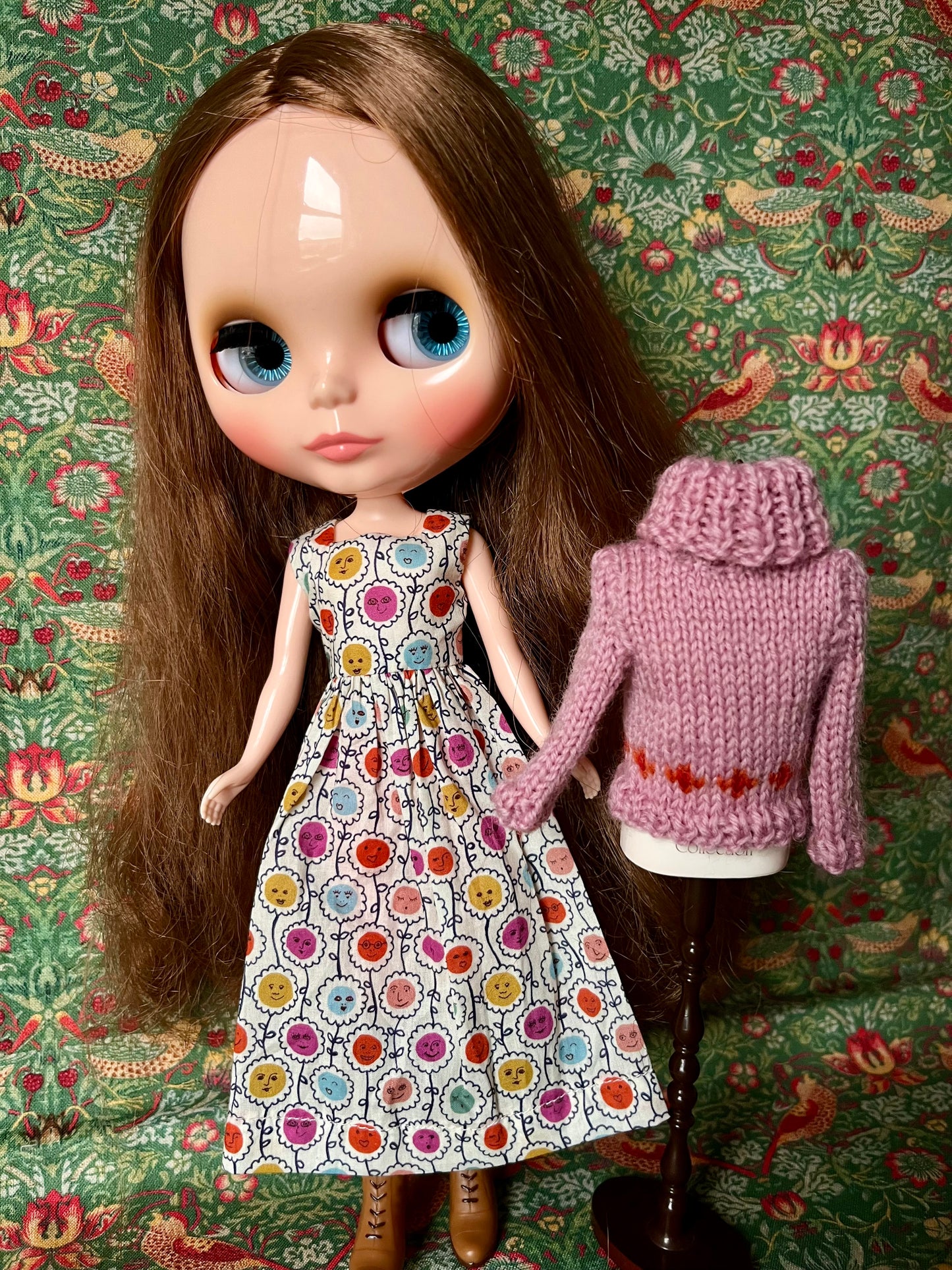 Liberty Dress & Daisy Sweater Set for Blythe Doll