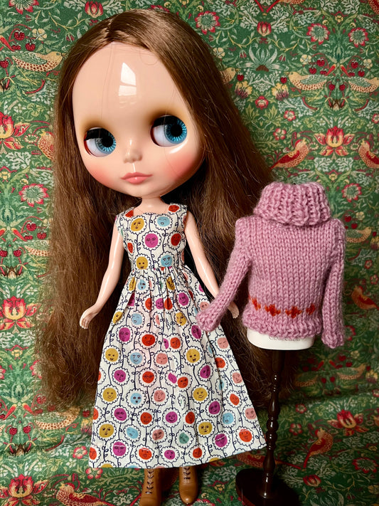 Liberty Dress & Daisy Sweater Set for Blythe Doll