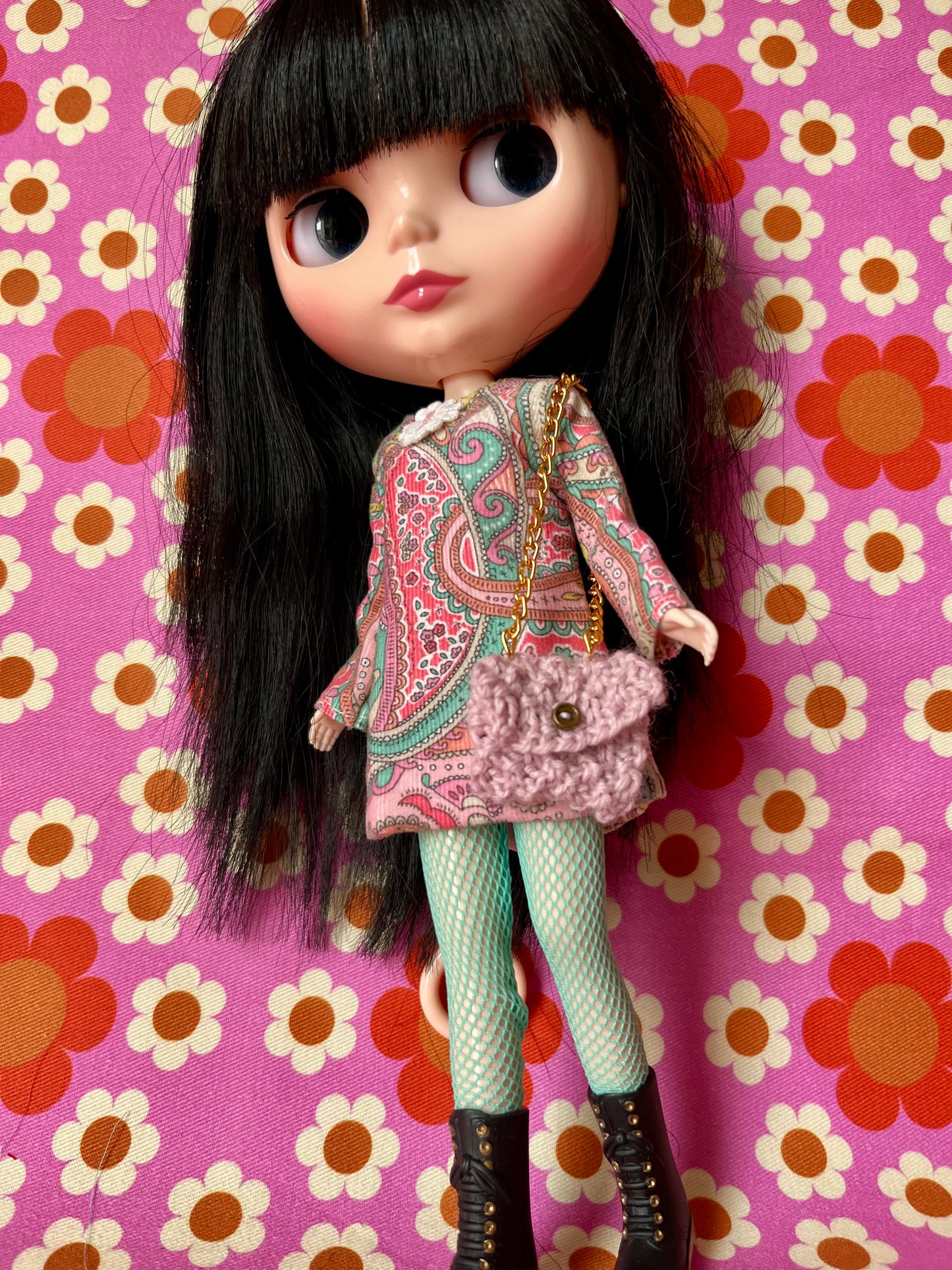 Liberty Corduroy Shift dress with sleeves & Bag which opens