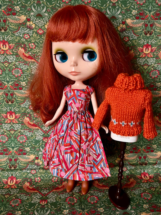 Liberty Dress & Daisy Sweater Set for Blythe Doll