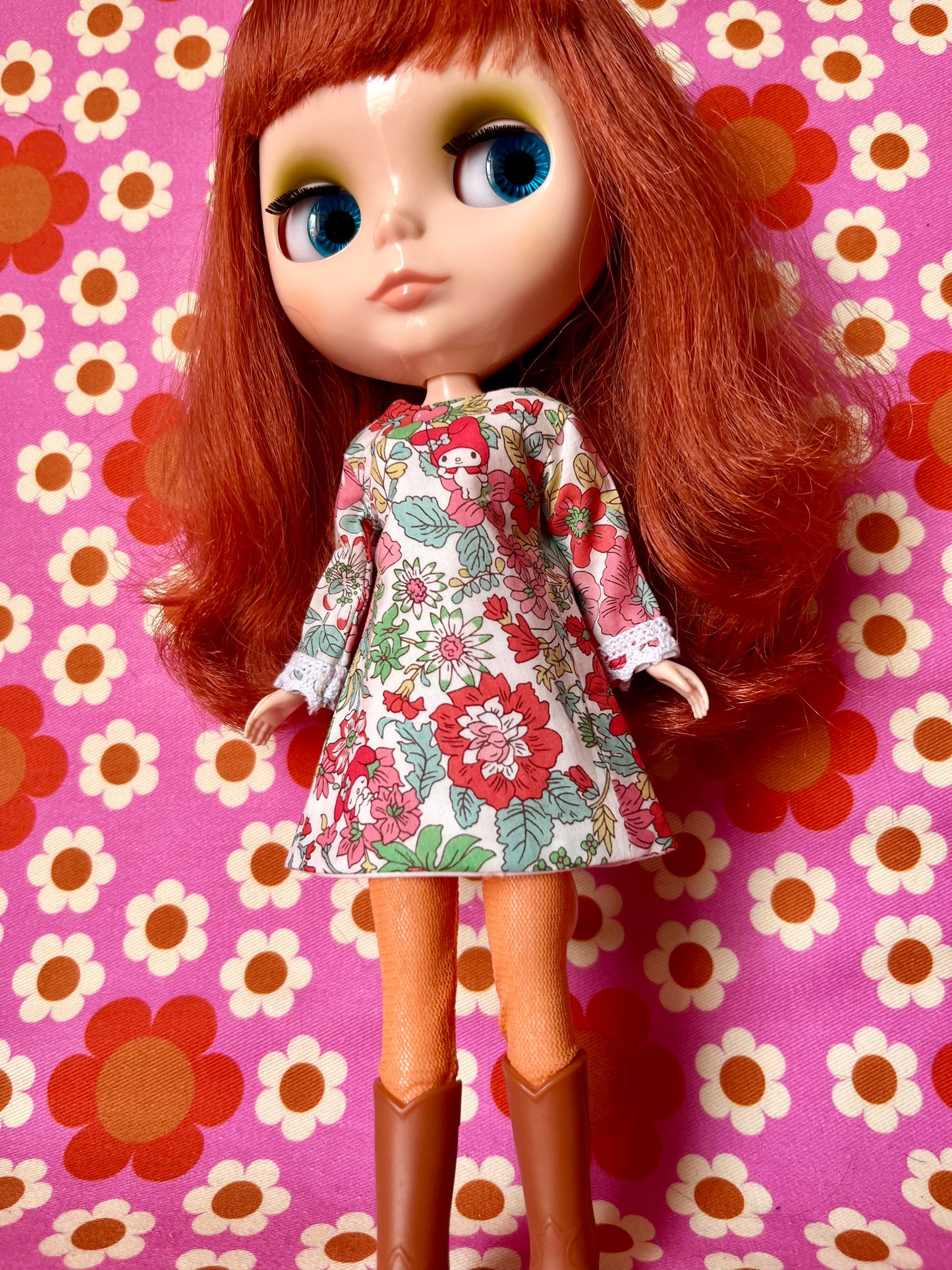 Red My Melody Sanrio Liberty Limited Edition Shift Dress for Blythe Doll